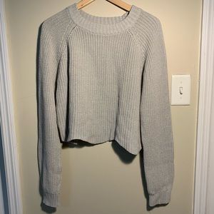 Gray slightly cropped sweater
